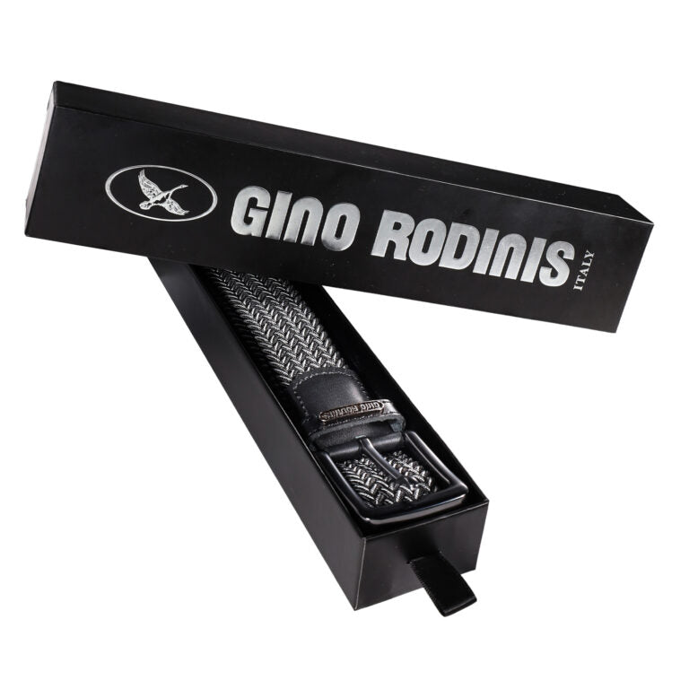 Cinturón elasticado negro gris