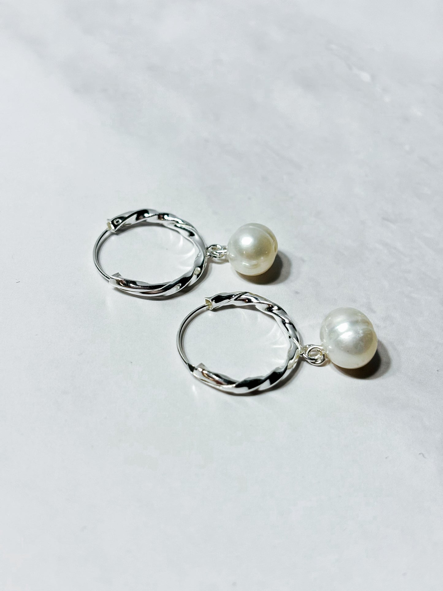 Aros argolla con perlas