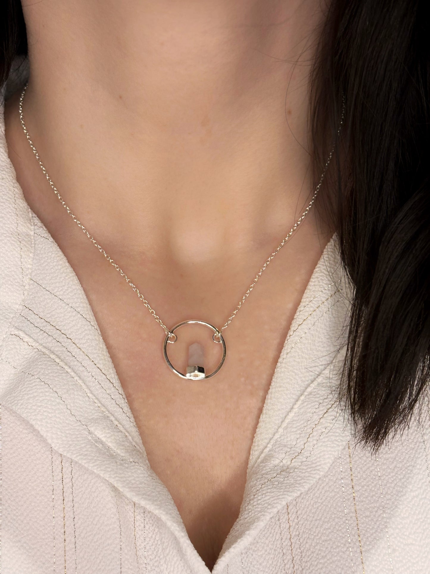 Collar punta Cuarzo Rosado