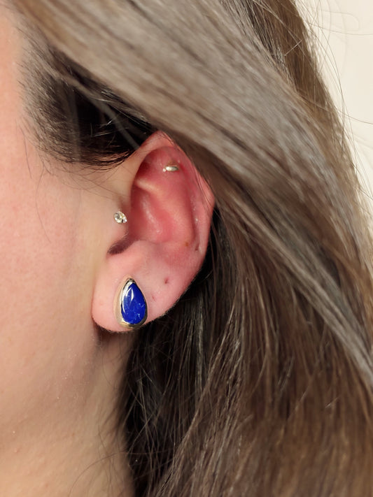 Aros gota de lapislázuli