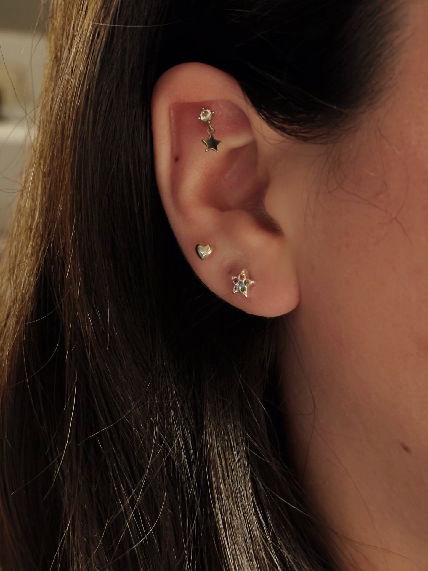 Aros estrellas con circones