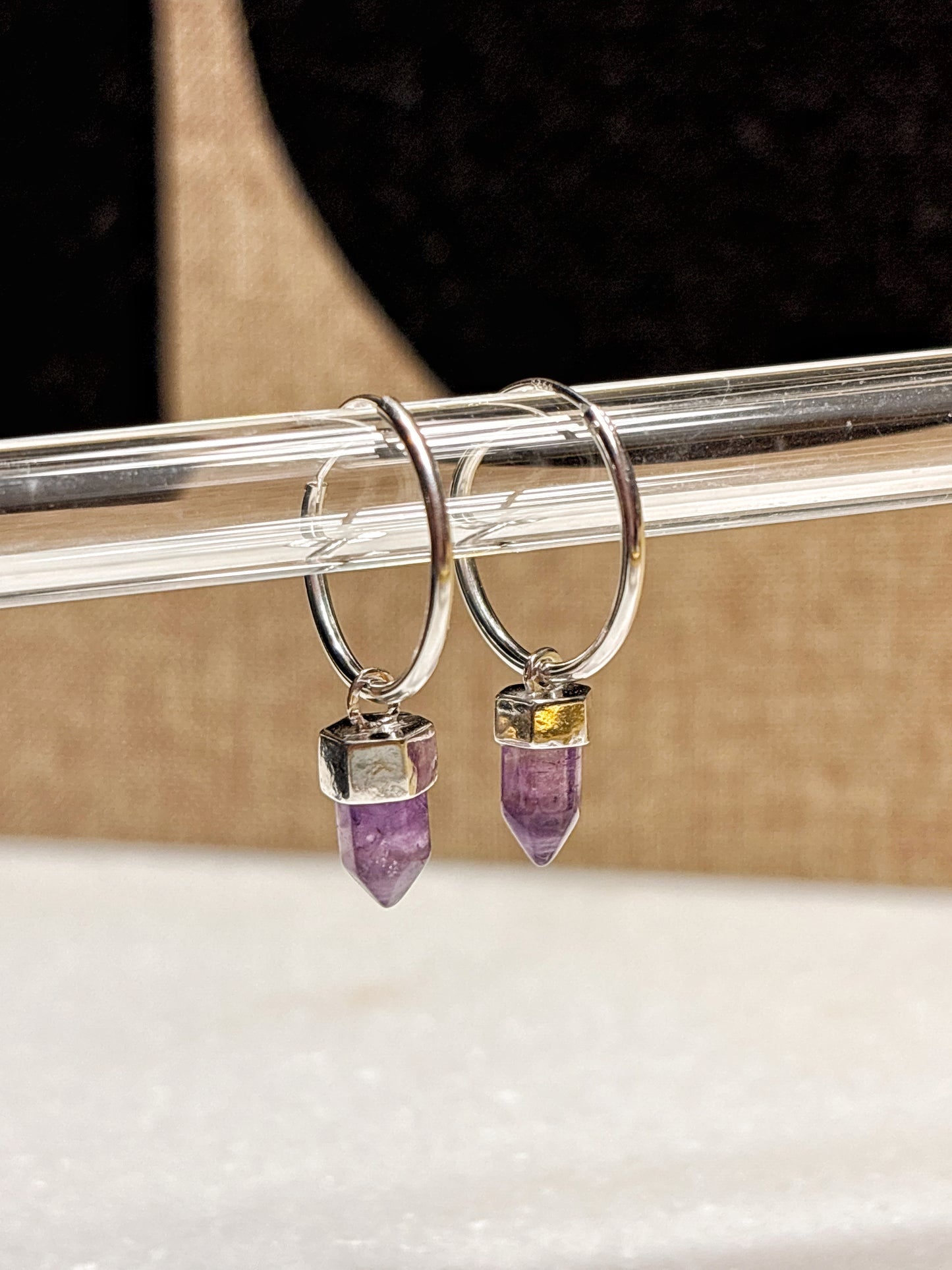 Aros argolla con amatista