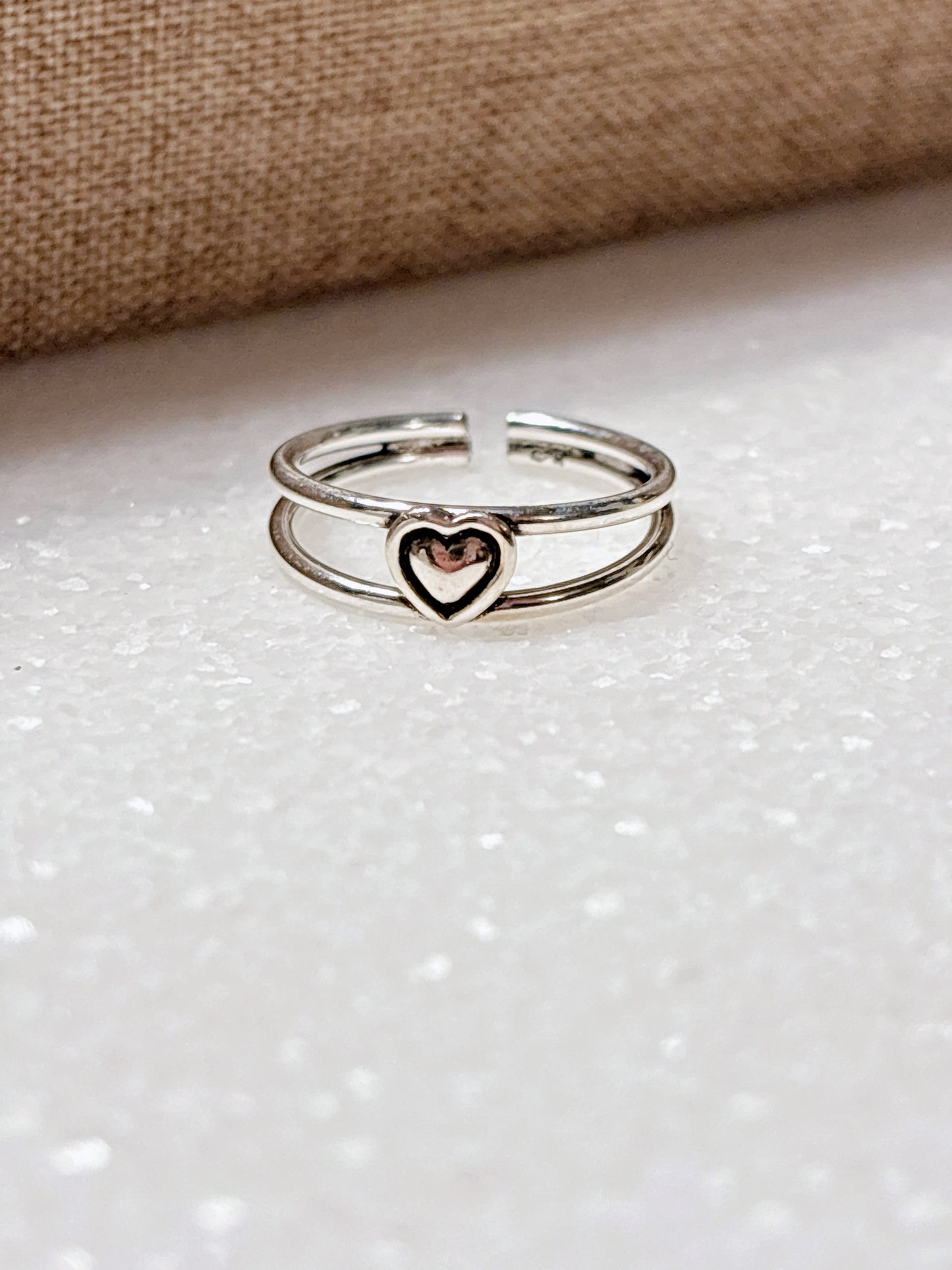 Anillo MIDI doble corazón