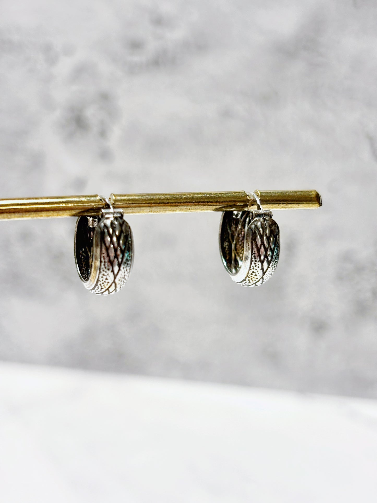 Argollas bote plata envejecida