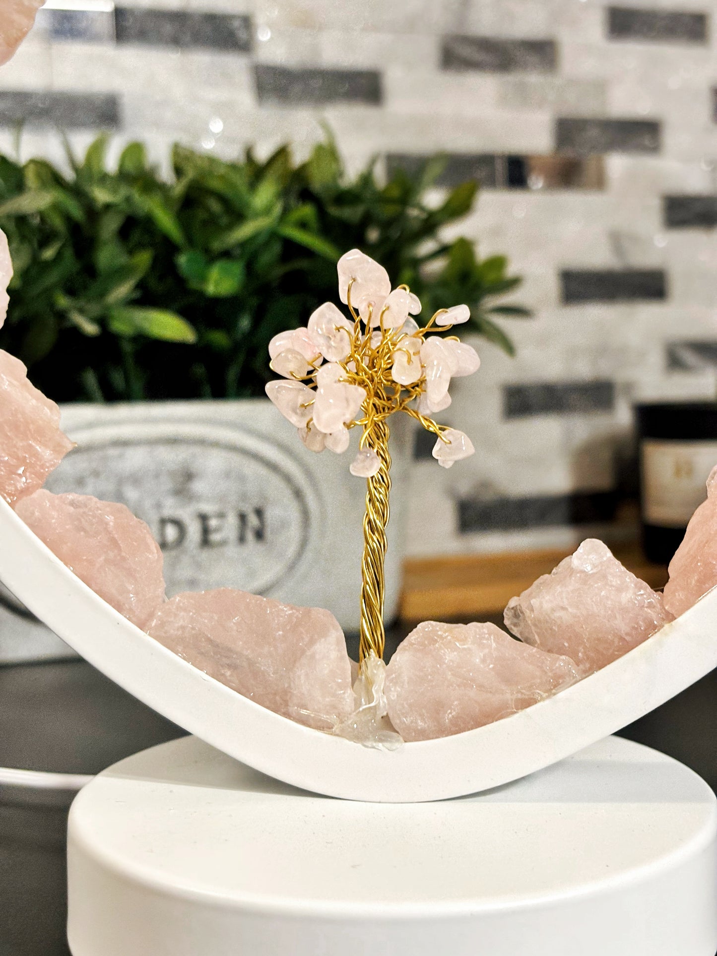 Lámpara led cuarzo rosado