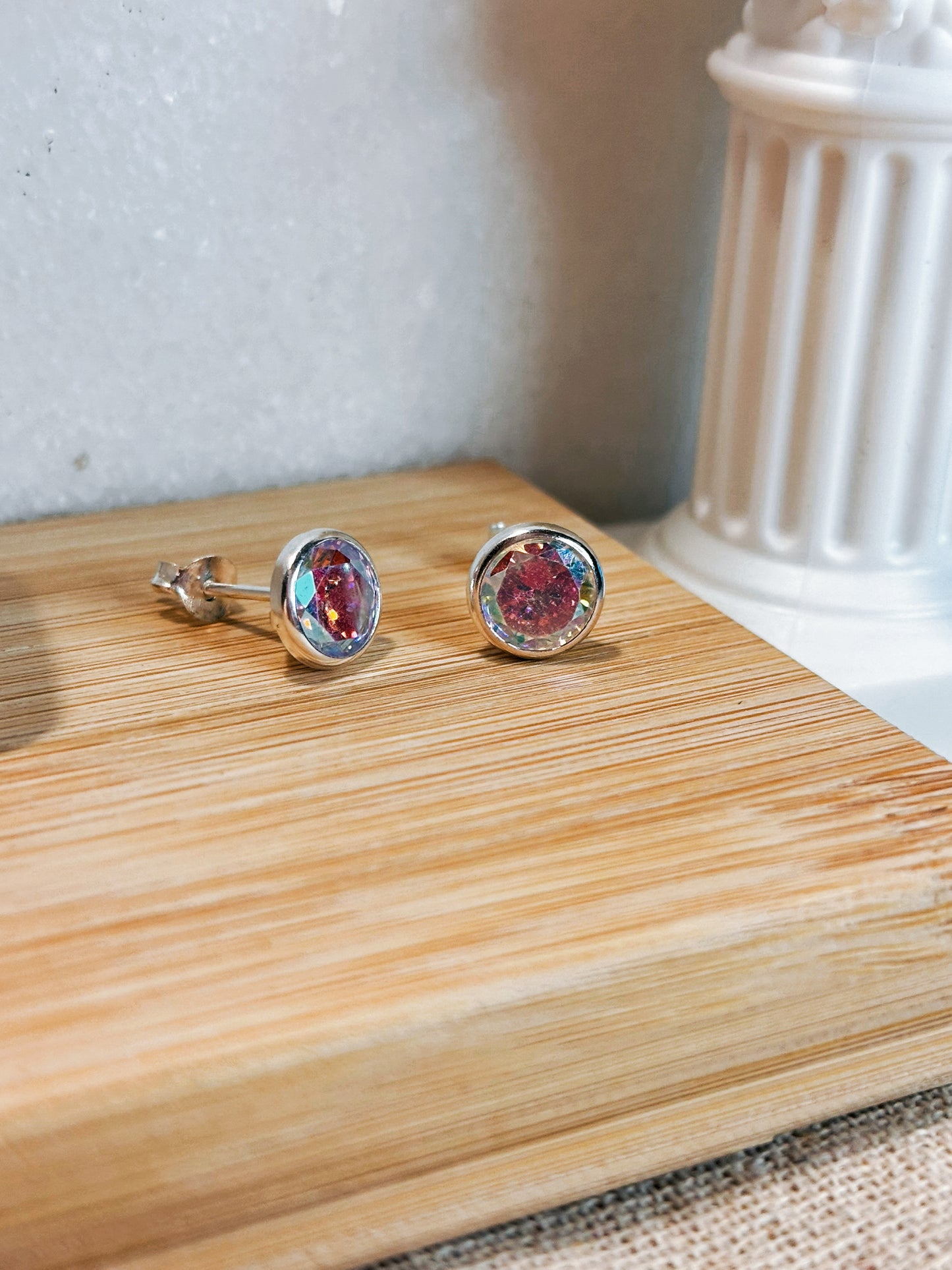 Aros circón tornasol