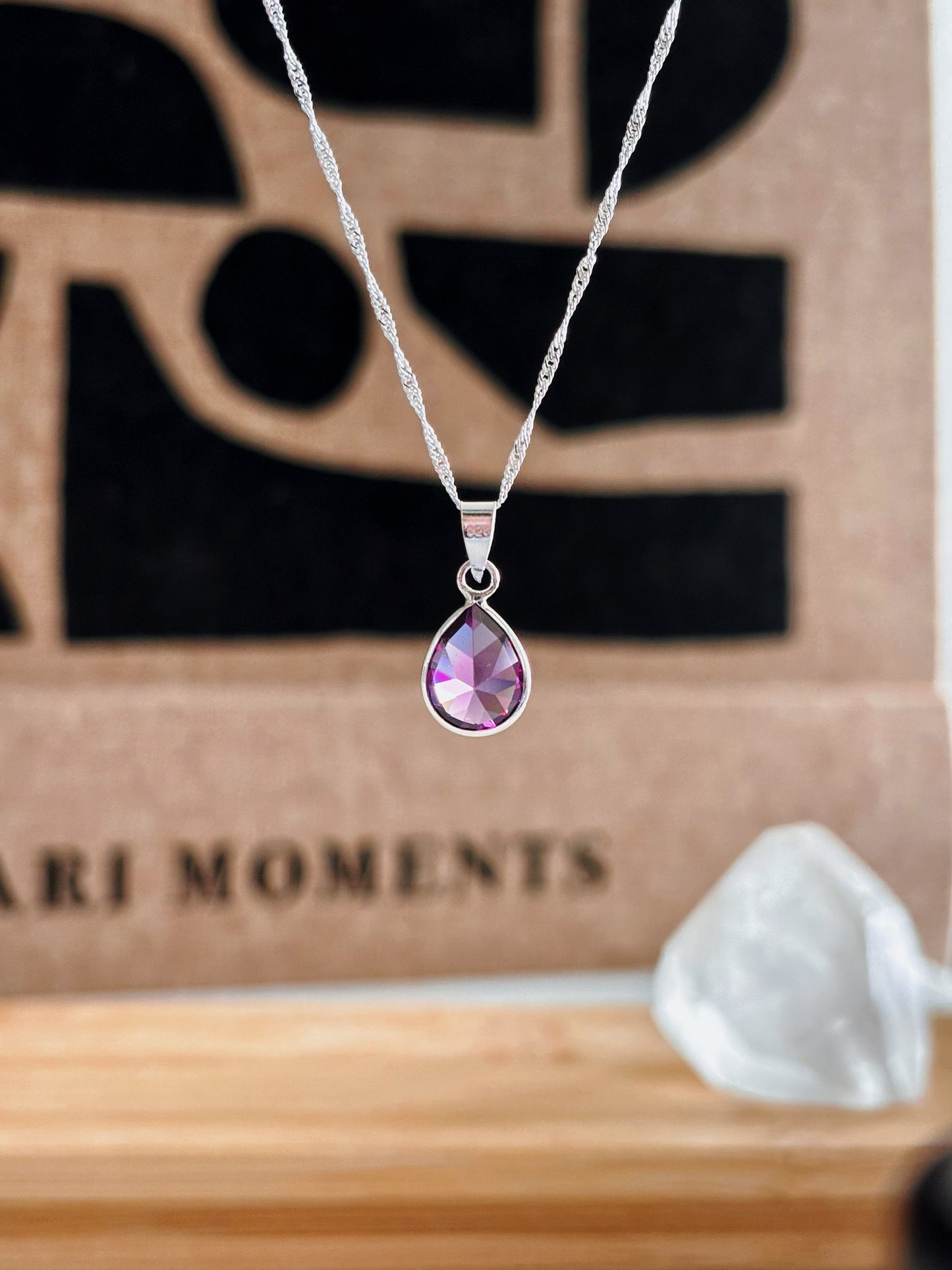 Collar circón morado