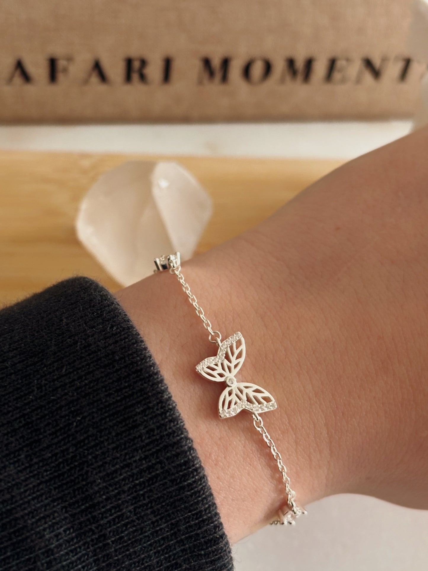 Pulsera mariposa circón