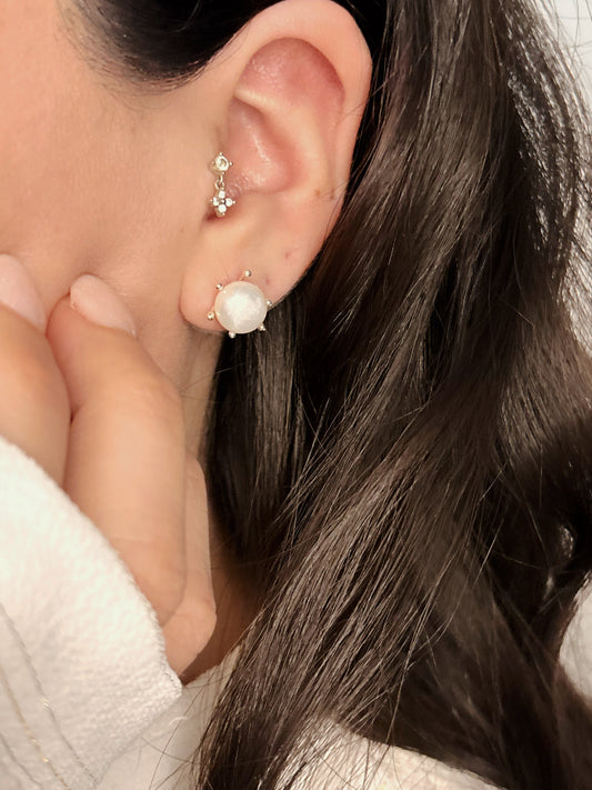 Aros perlas de río auténticas 8mm