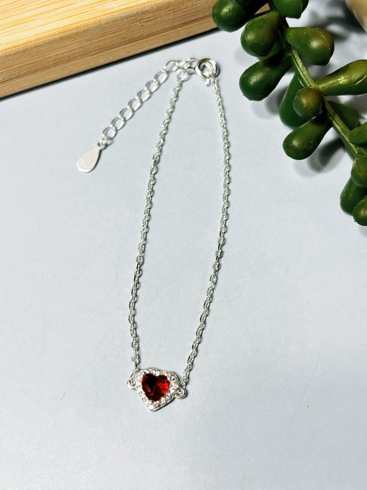 Pulsera Circón Color Rubí con Circones