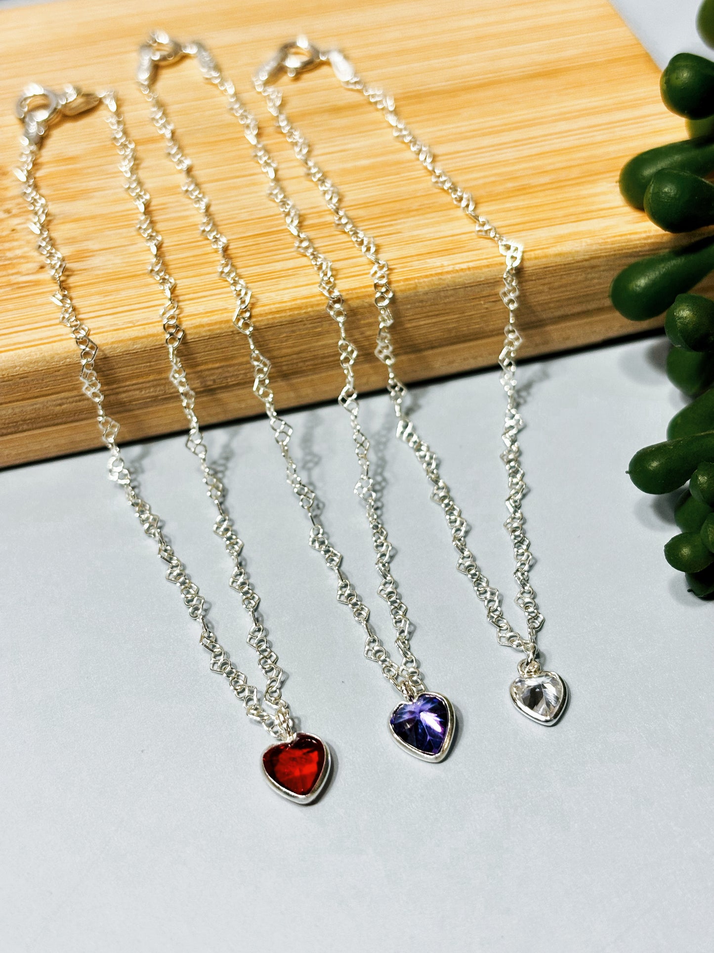 Pulseras circón corazón