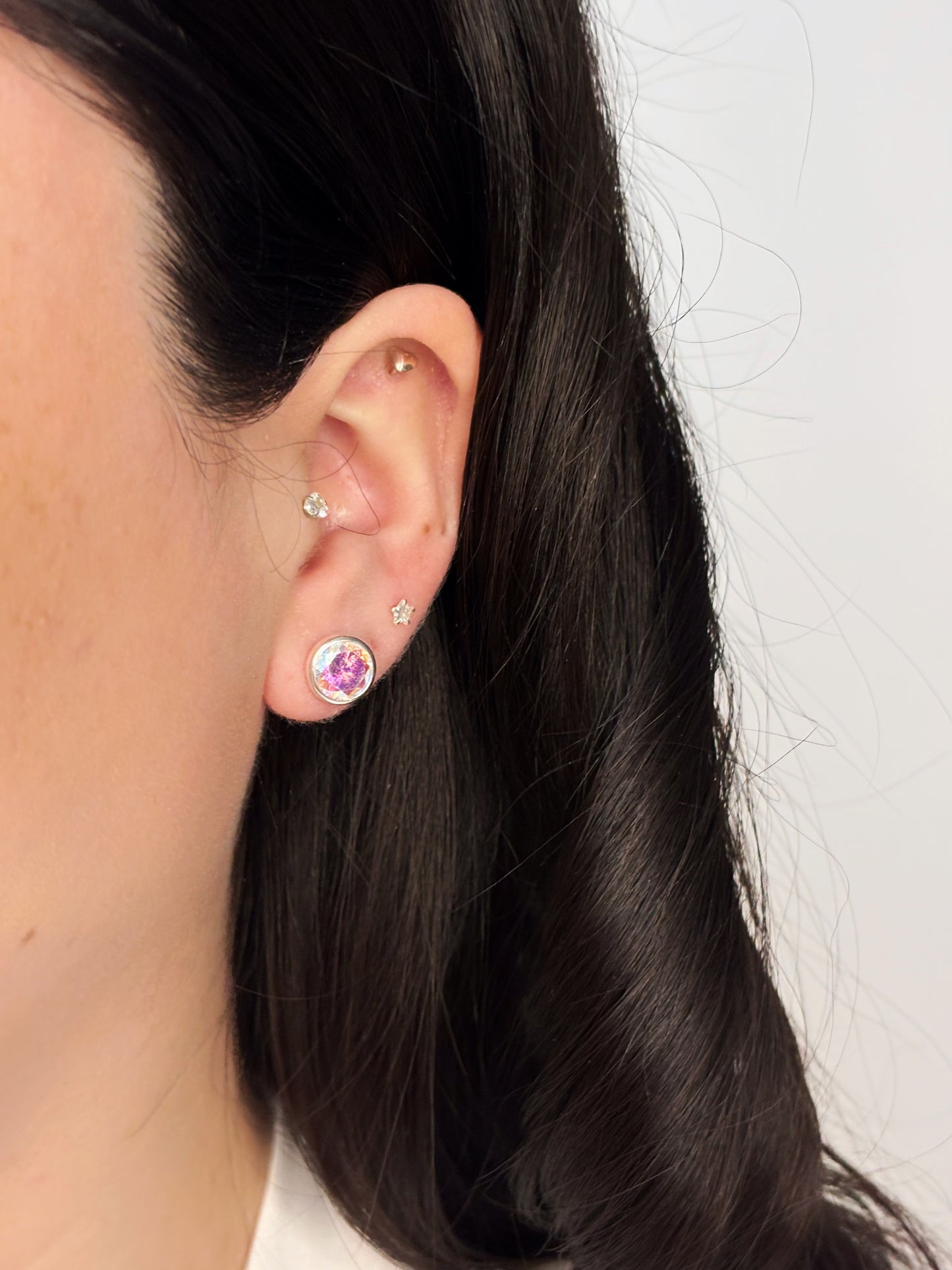 Aros circón tornasol