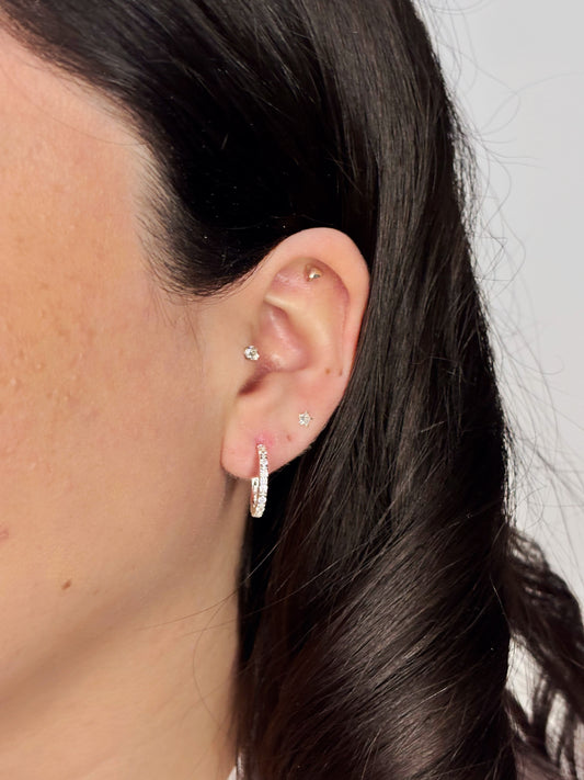 Aros semi argollas microcircones