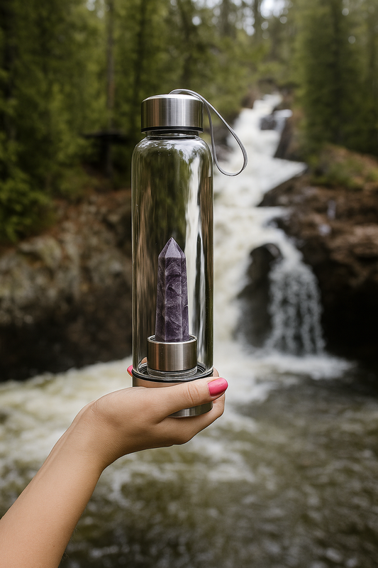 Botella vidrio con cuarzo
