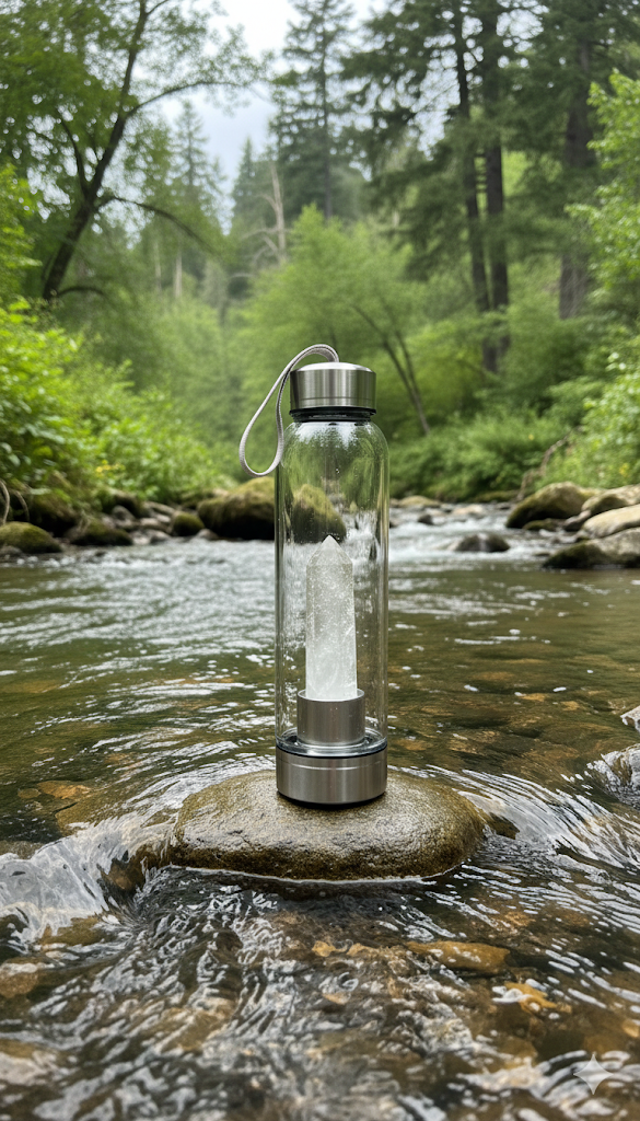 Botella vidrio con cuarzo