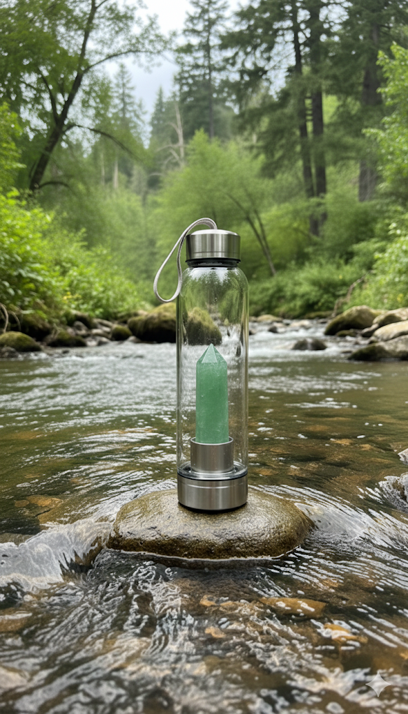 Botella vidrio con cuarzo