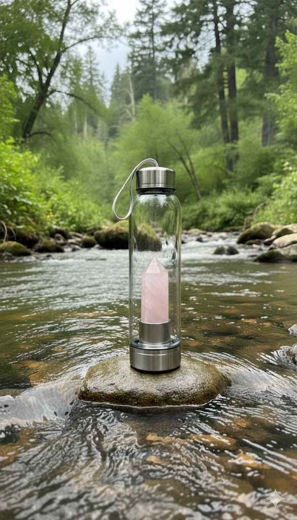 Botella vidrio con cuarzo