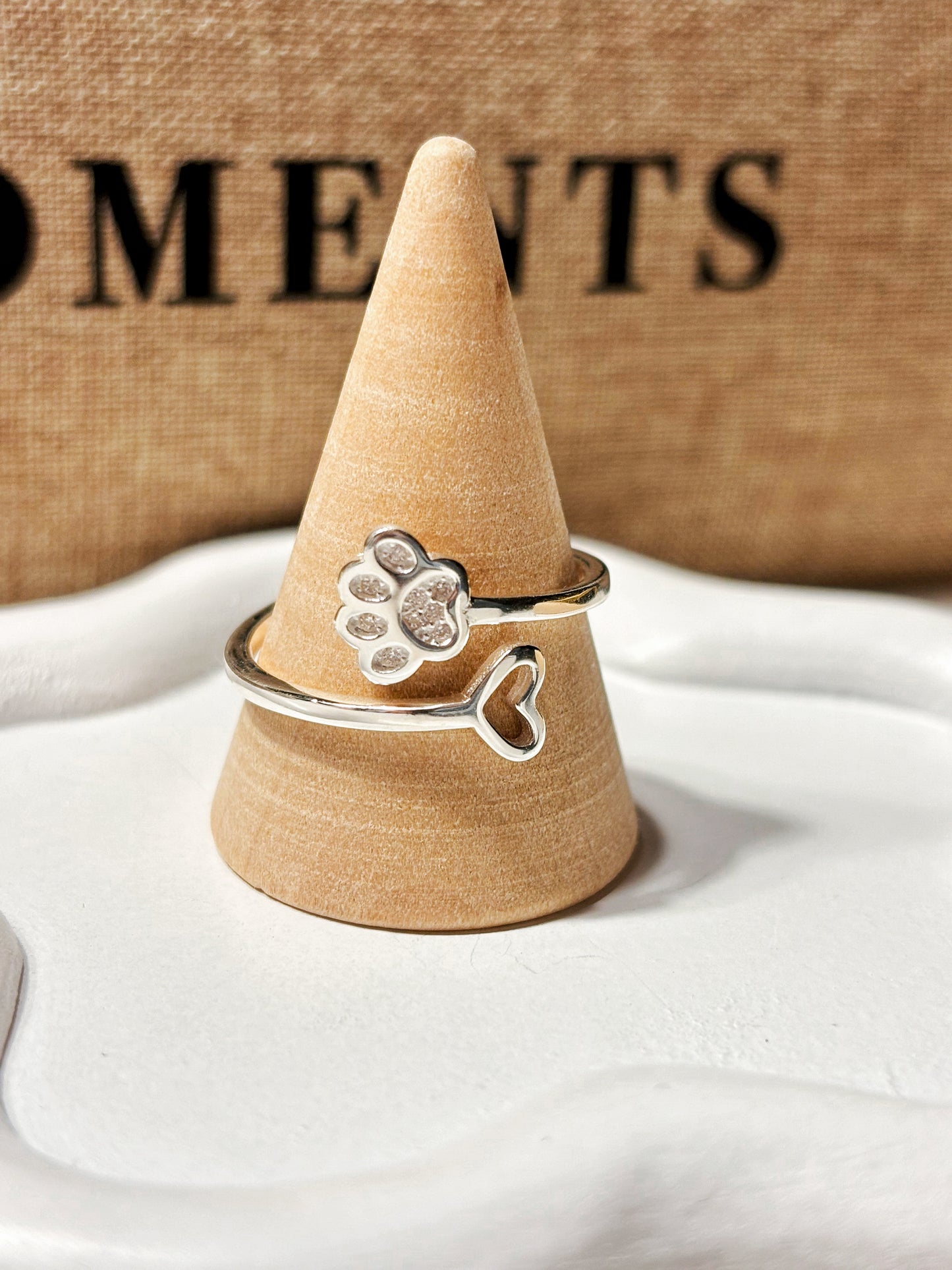 Anillo corazón y huella