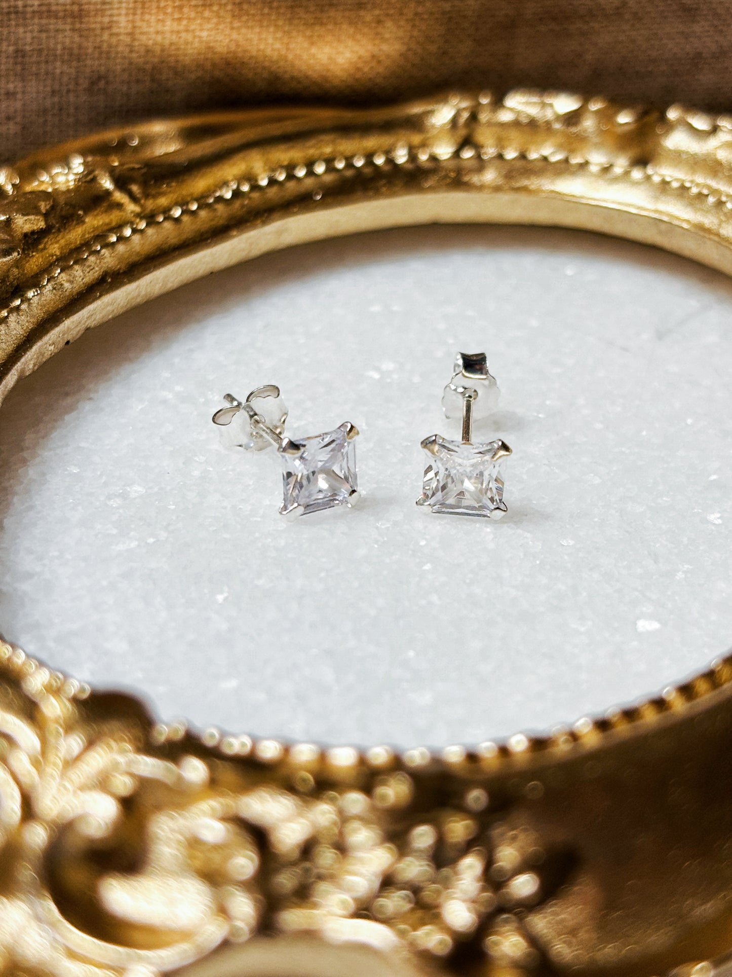 Aros circón cuadrado