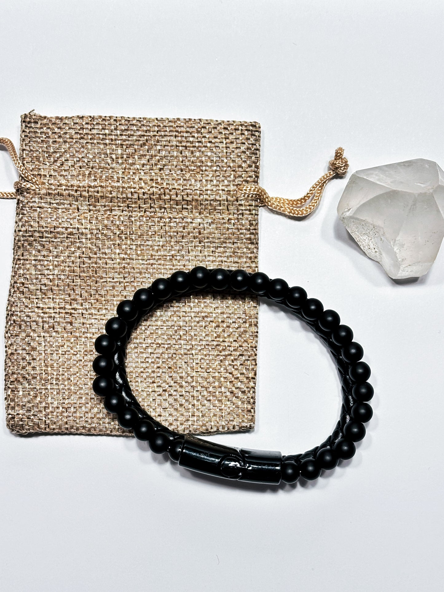 Pulsera ecocuero con piedras