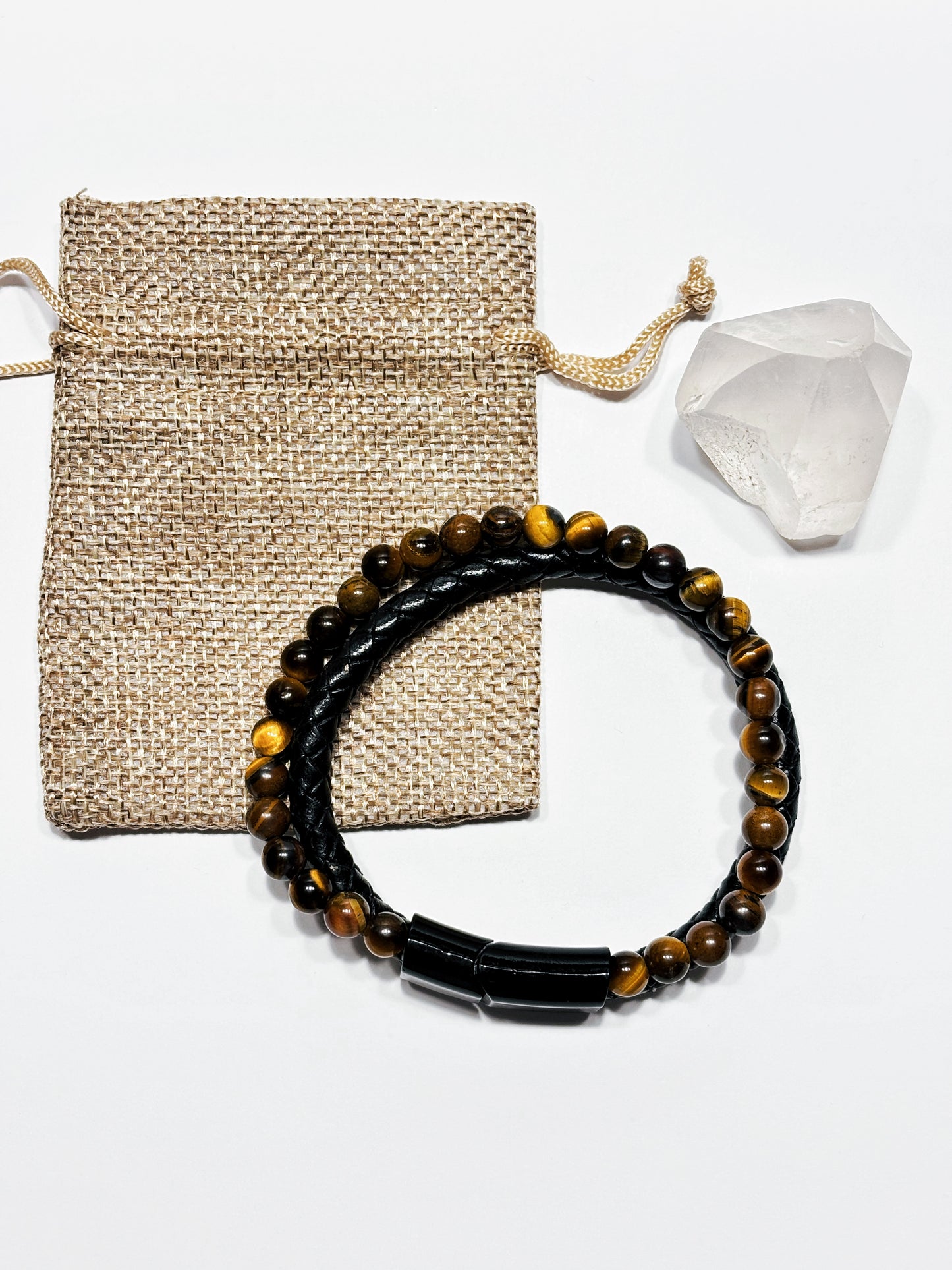 Pulsera ecocuero con piedras