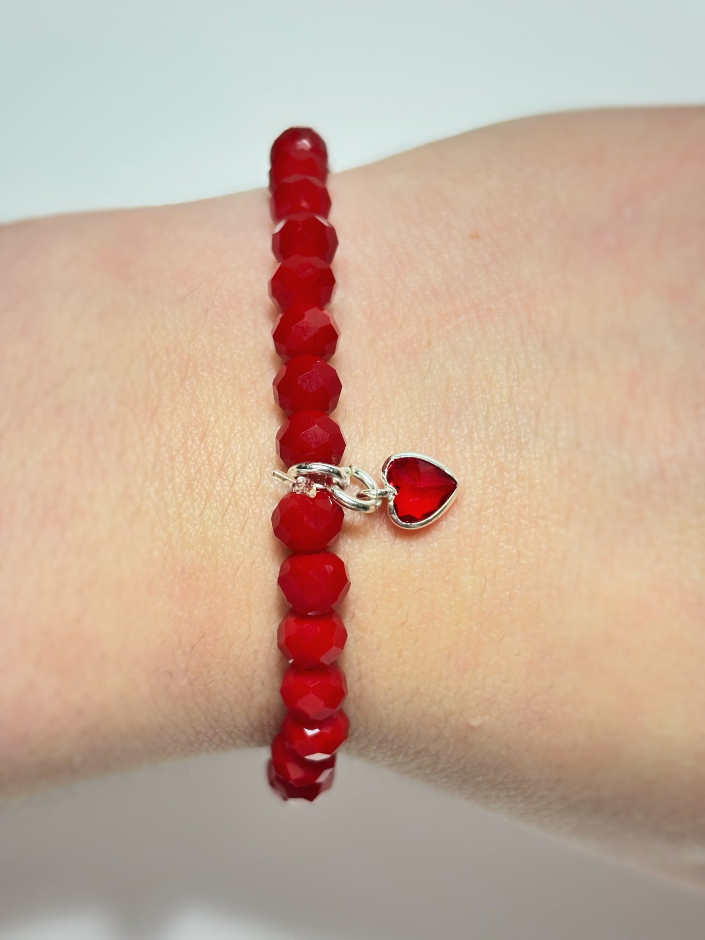 Pulsera mostacilla con dije plata 925