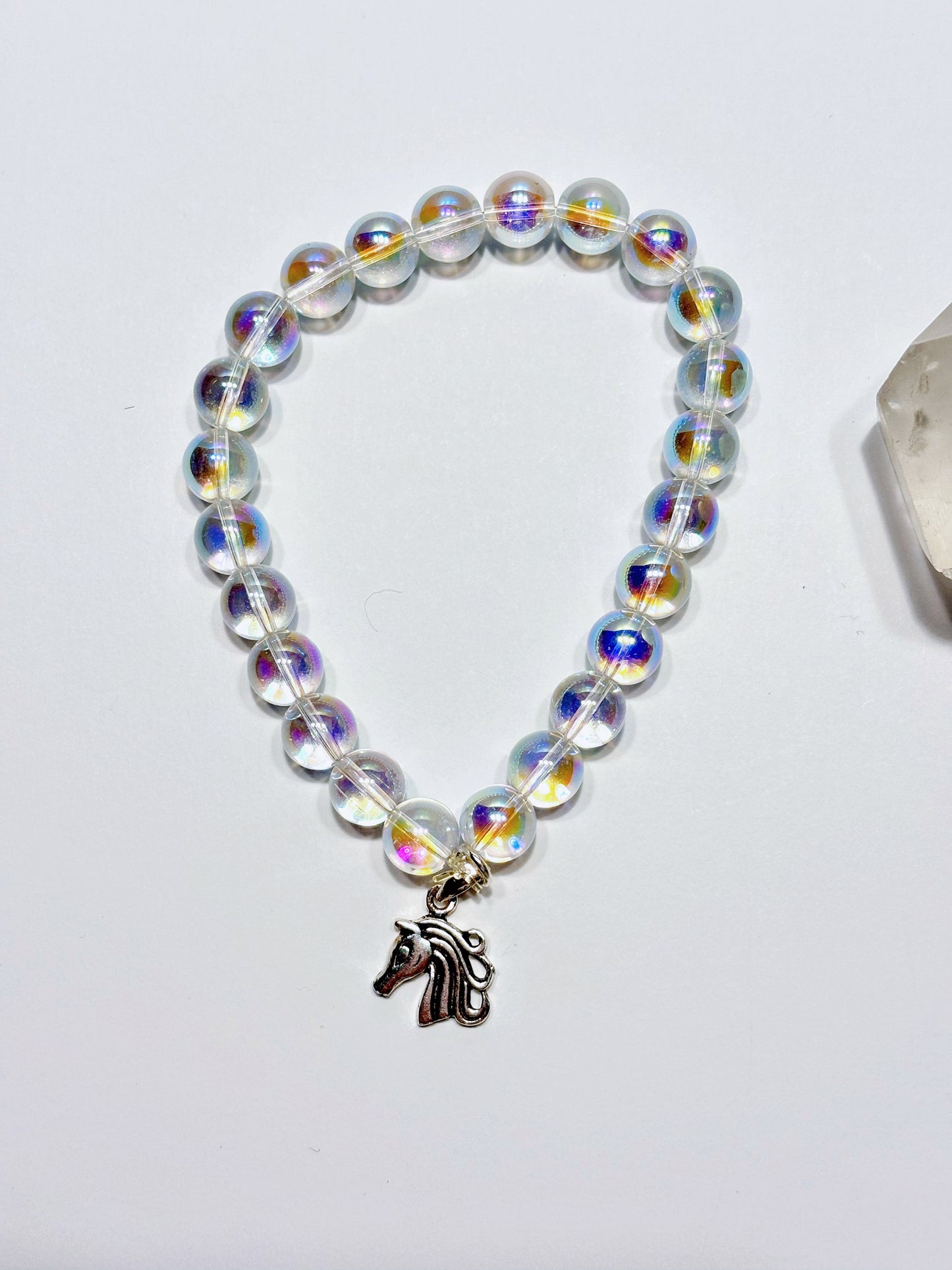 Pulsera mostacilla con dije plata 925