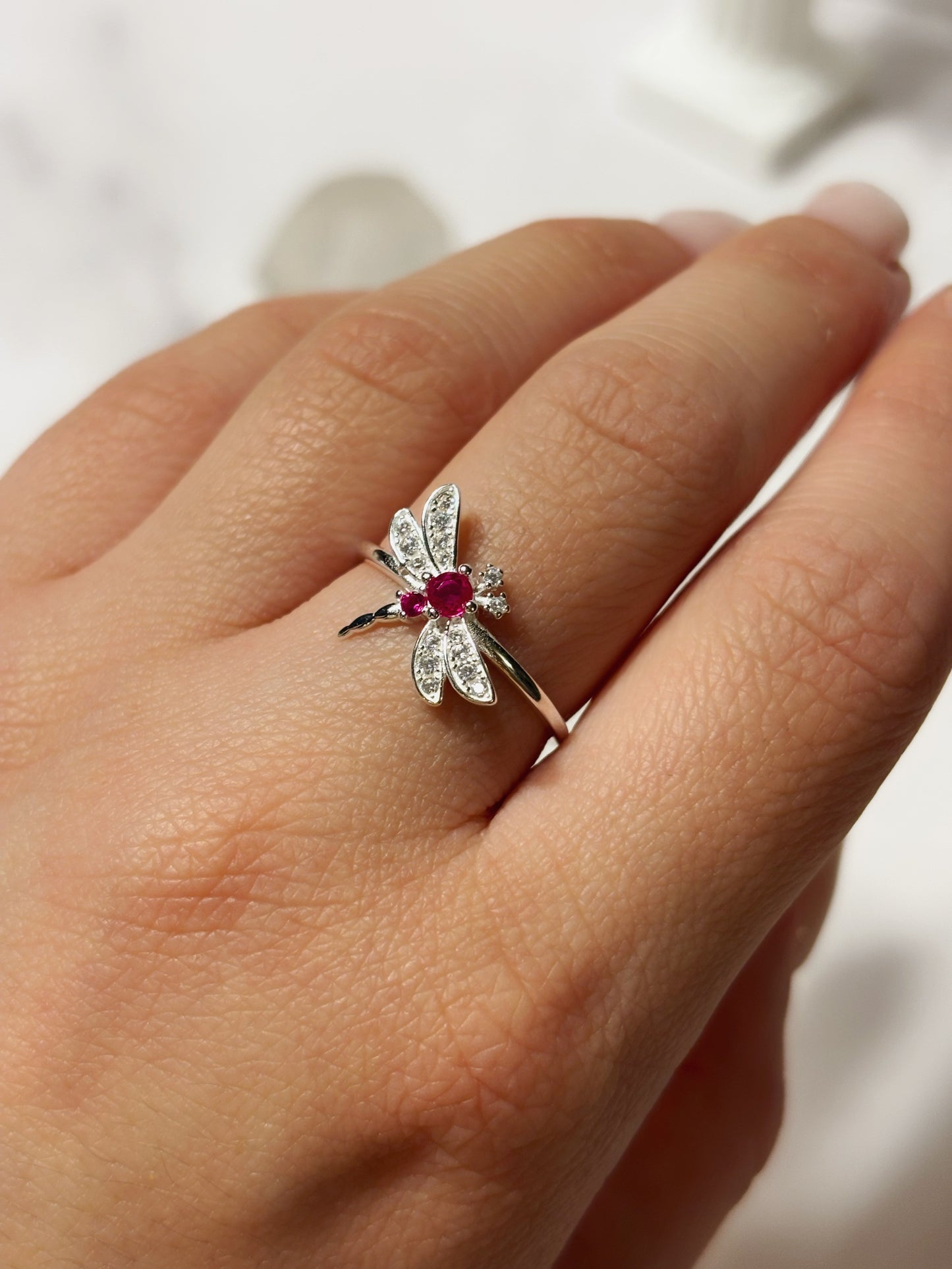 Anillo Libélula Circones Rubí