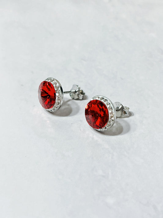 Aro Cristal Hecho con Swarovski Rojo