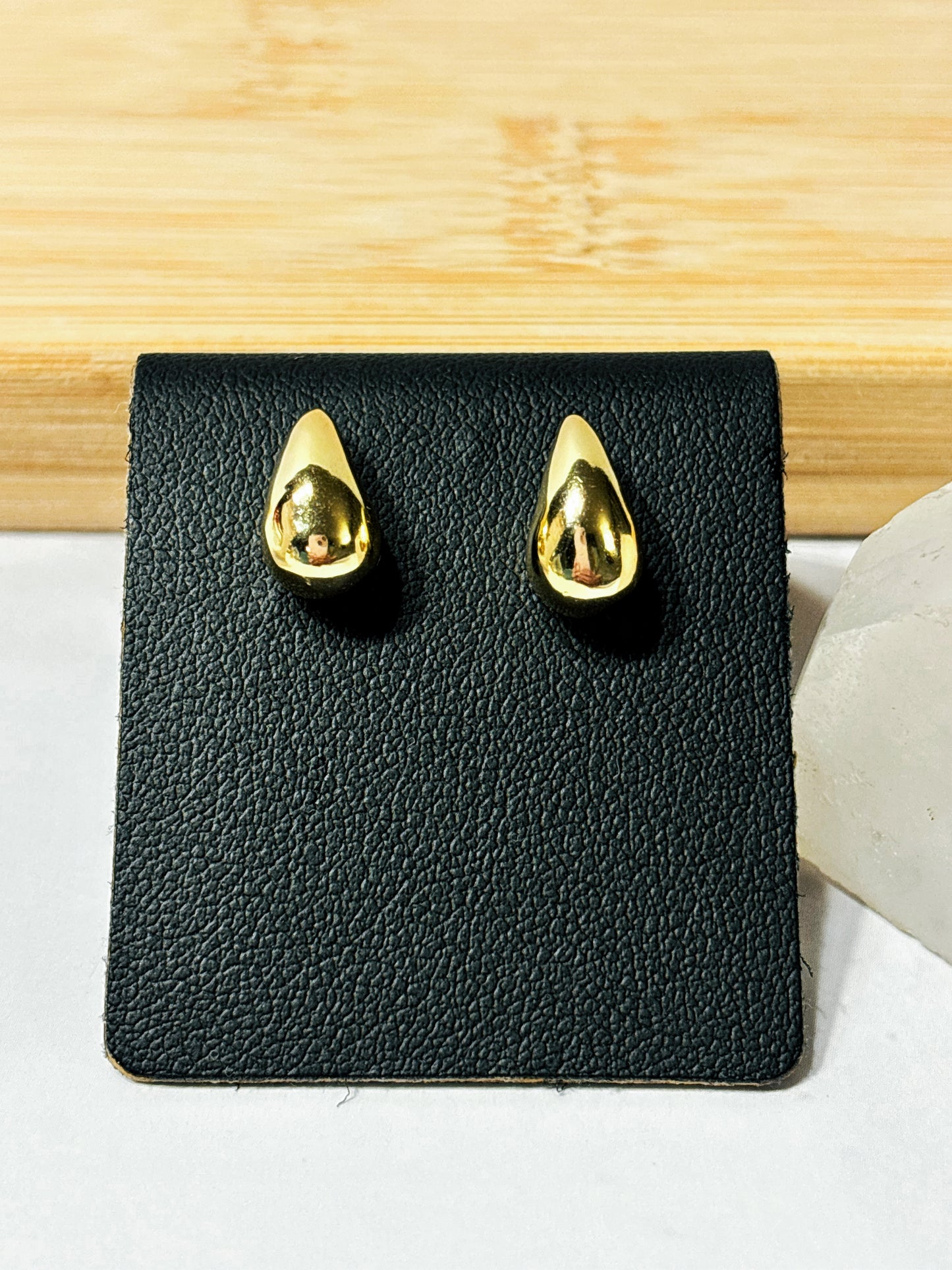 Aros Gota en Plata 925 con Baño de Oro