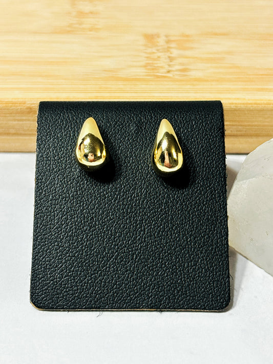 Aros Gota en Plata 925 con Baño de Oro