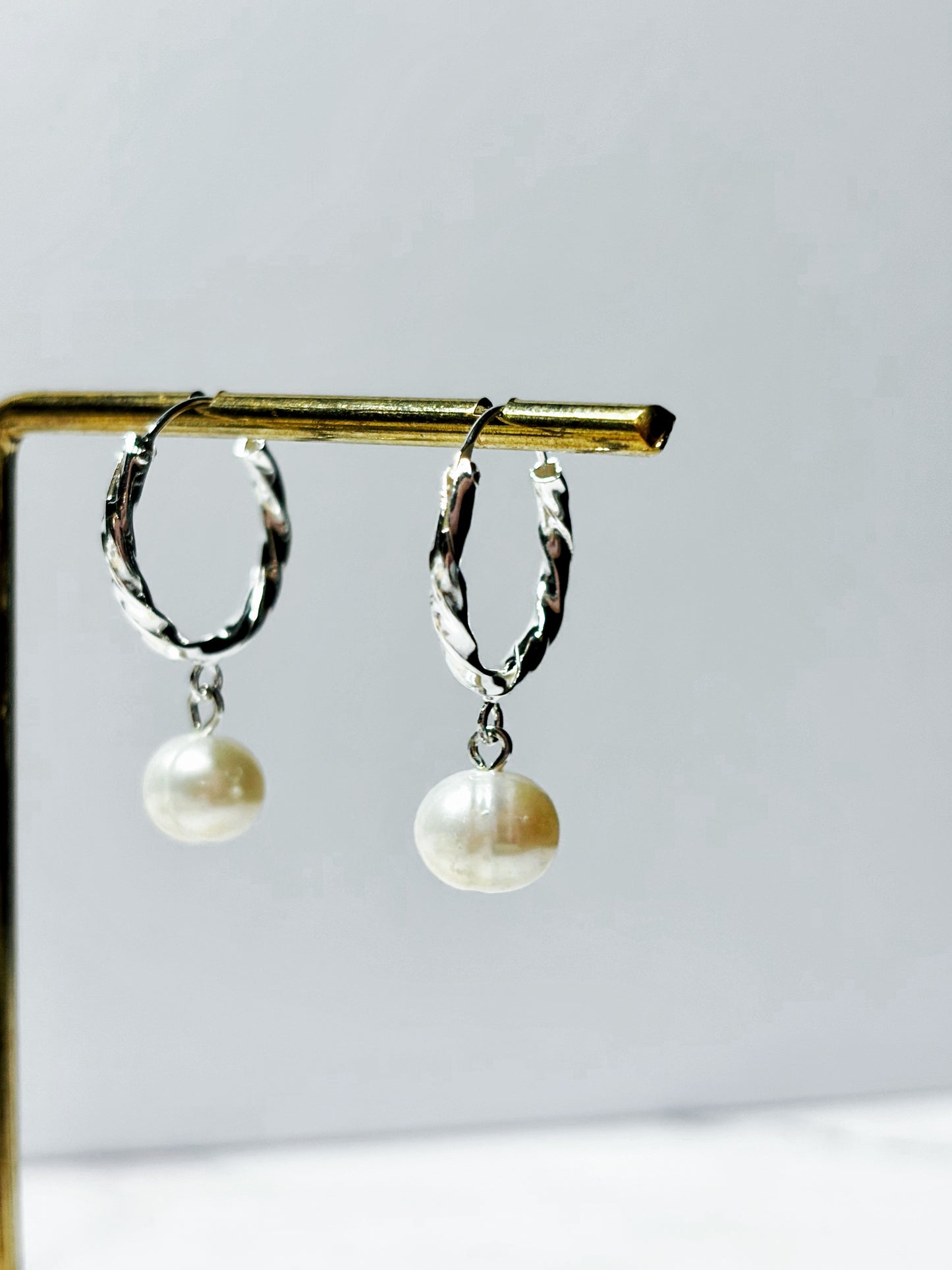 Aros argolla con perlas