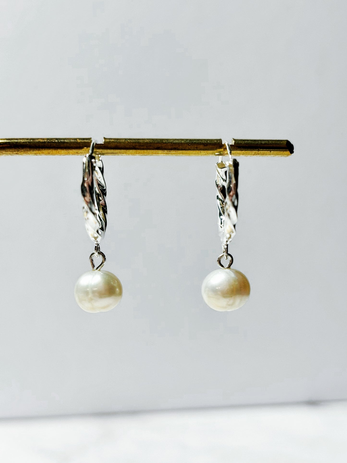 Aros argolla con perlas