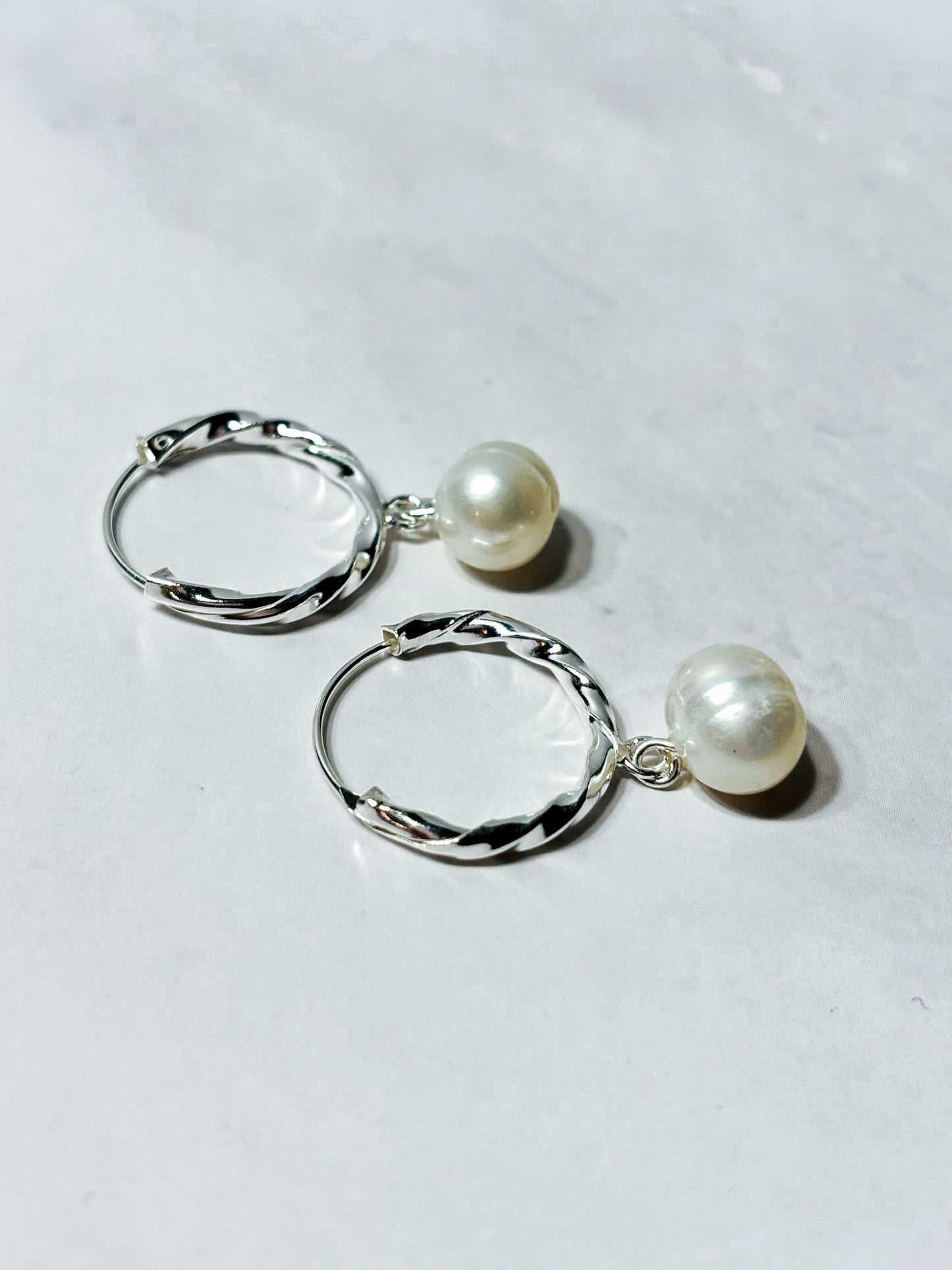 Aros argolla con perlas