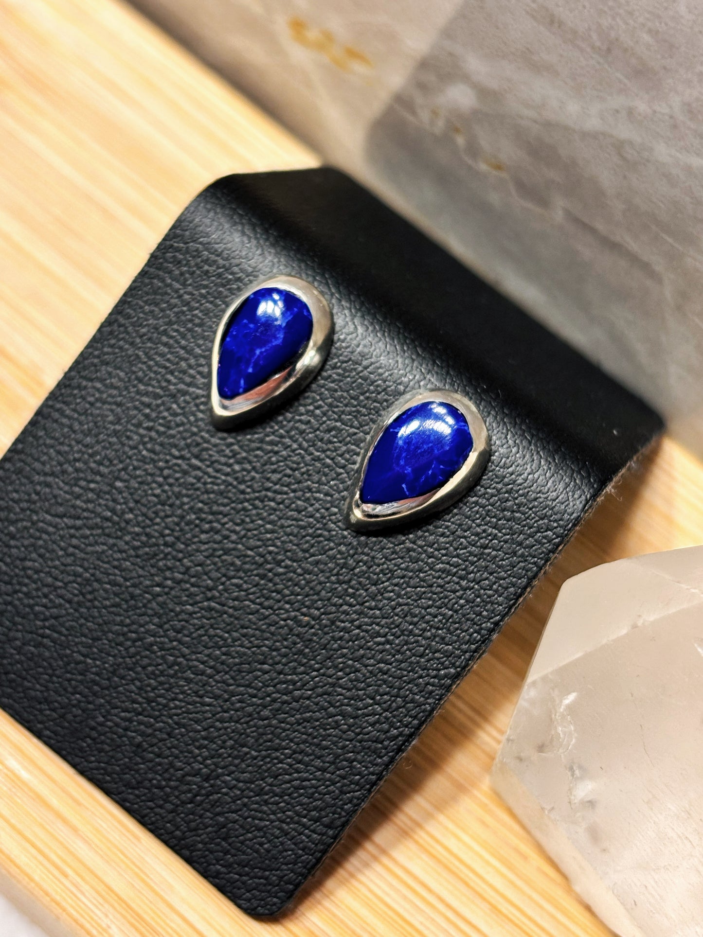 Aros gota de lapislázuli