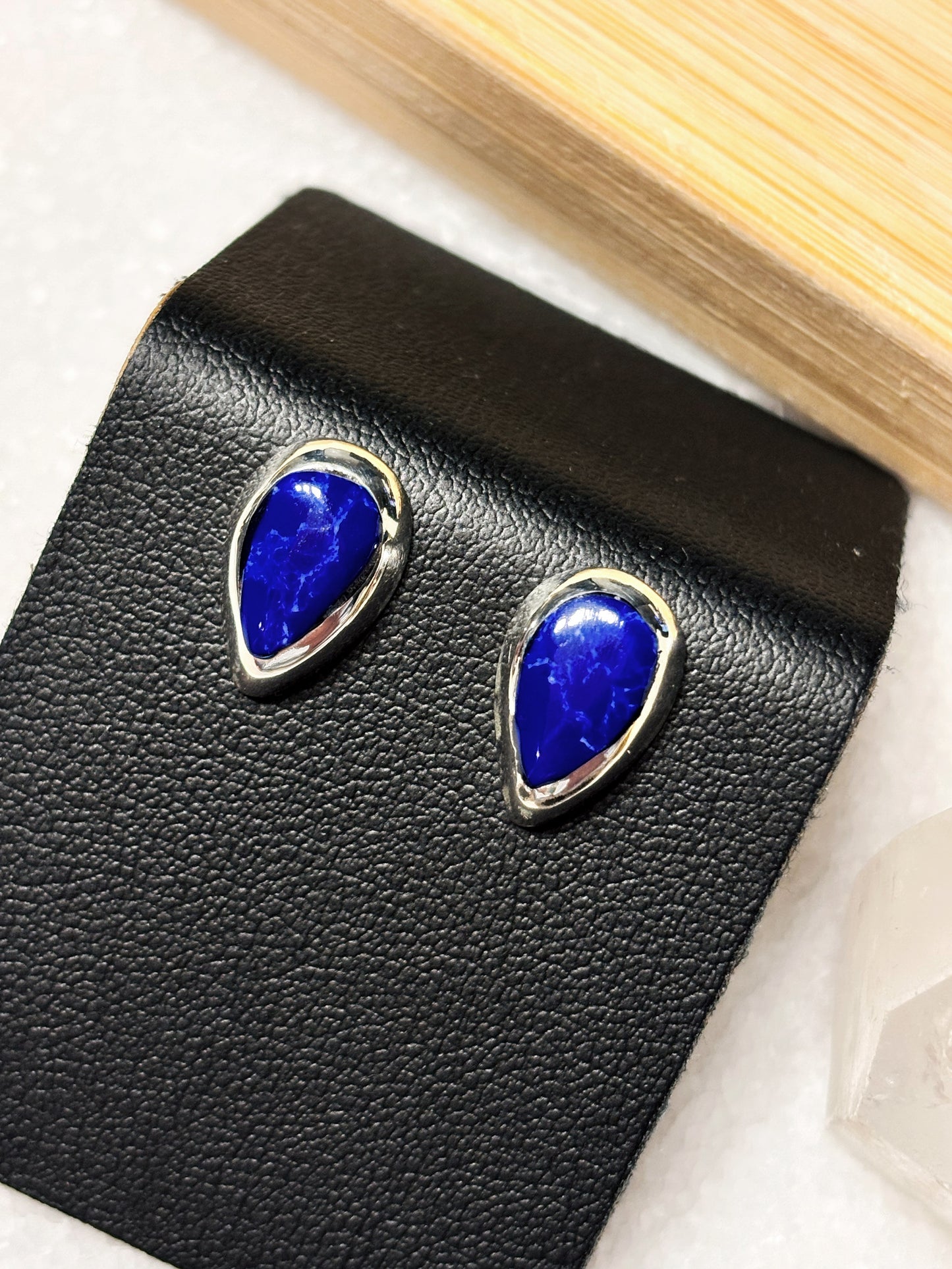 Aros gota de lapislázuli