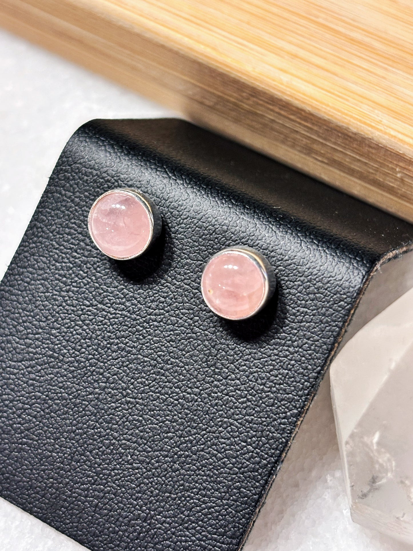 Aros de Cuarzo Rosado