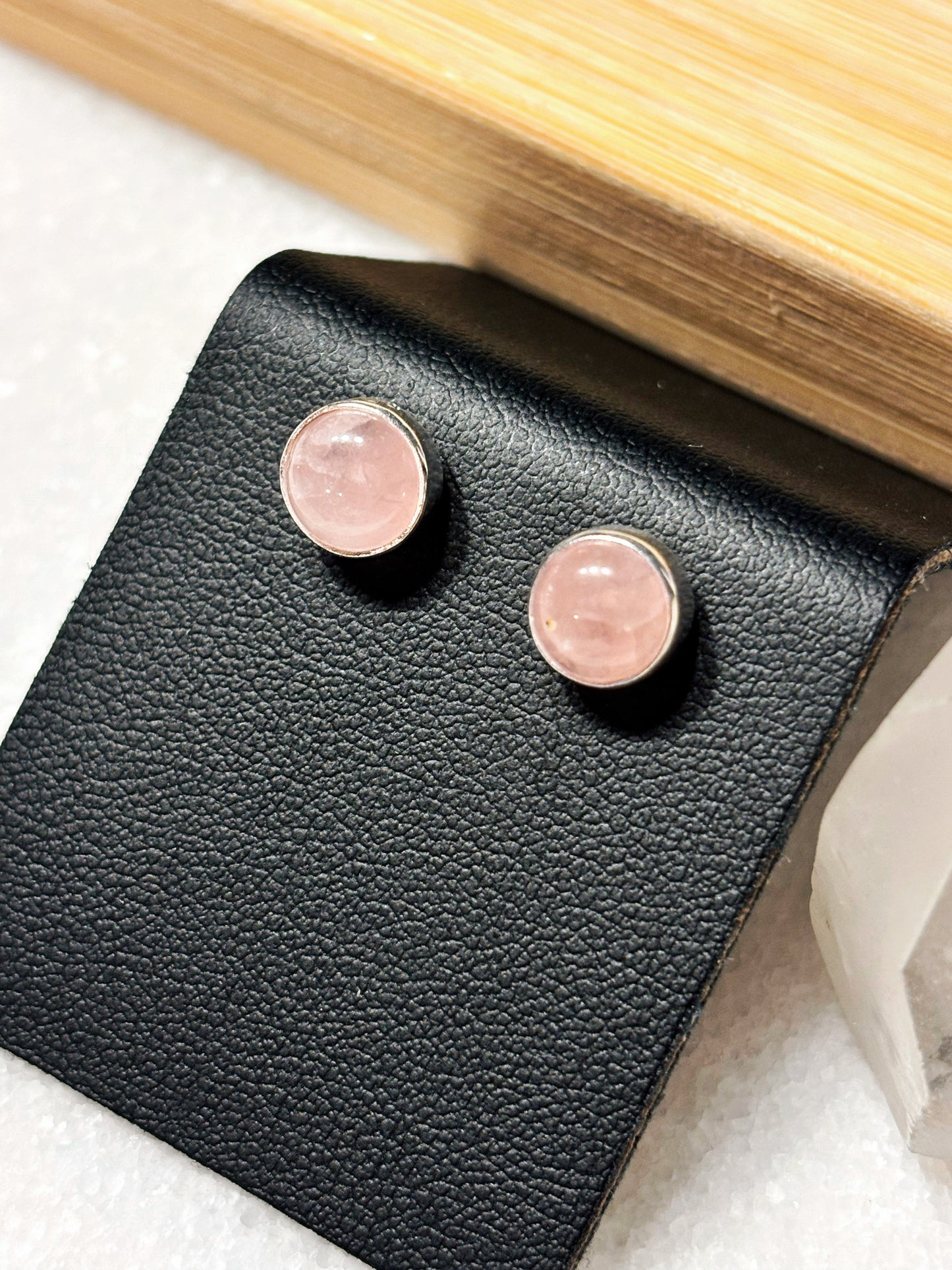 Aros de Cuarzo Rosado