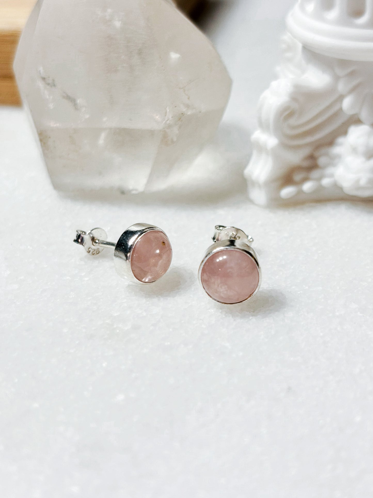 Aros de Cuarzo Rosado