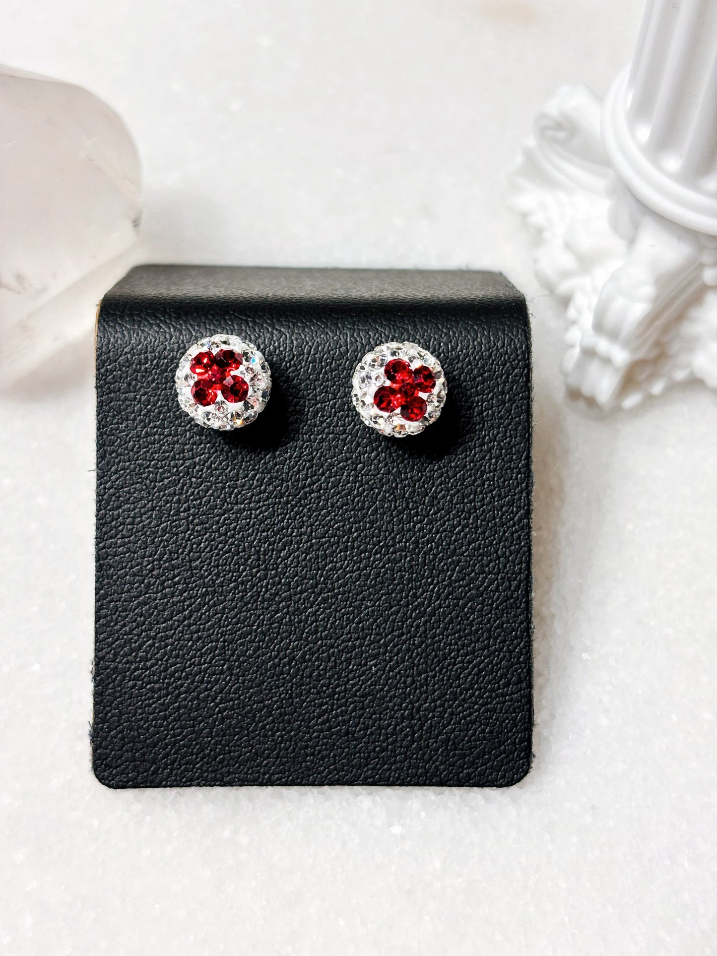 Aros microcircones flor rojo