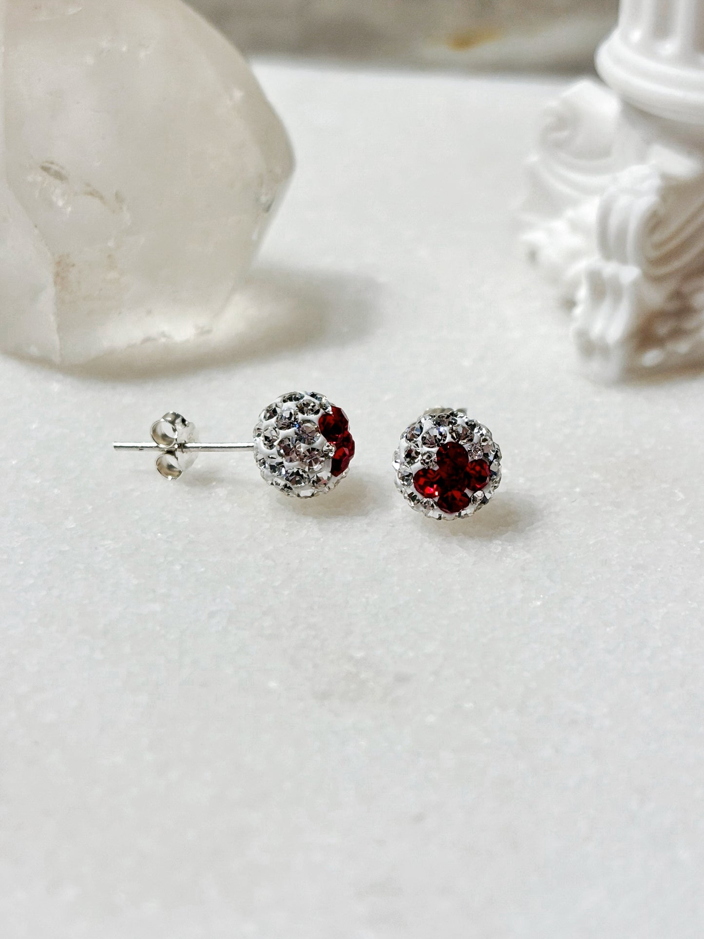 Aros microcircones flor rojo