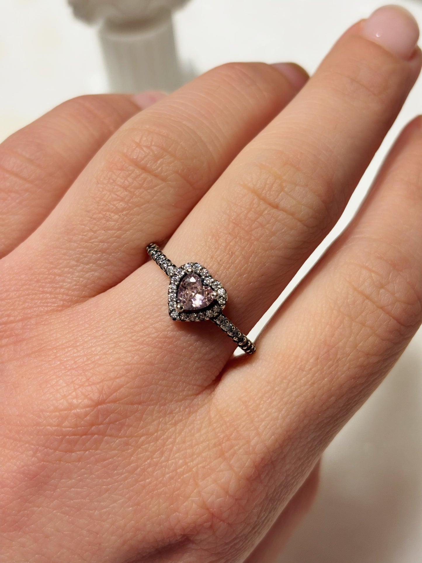 Anillo princesa corazón rosado