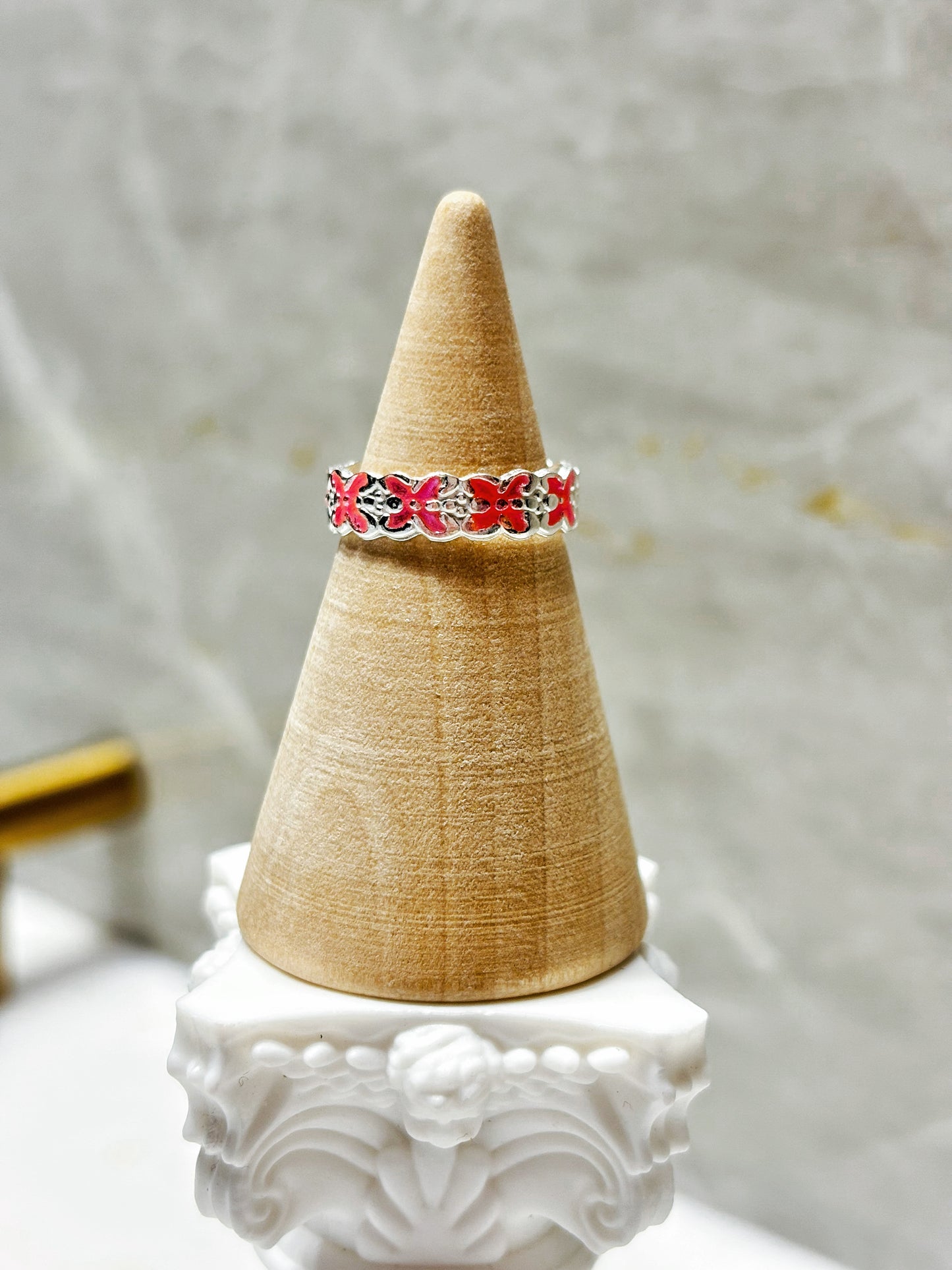 Anillo MIDI mariposa fucsia