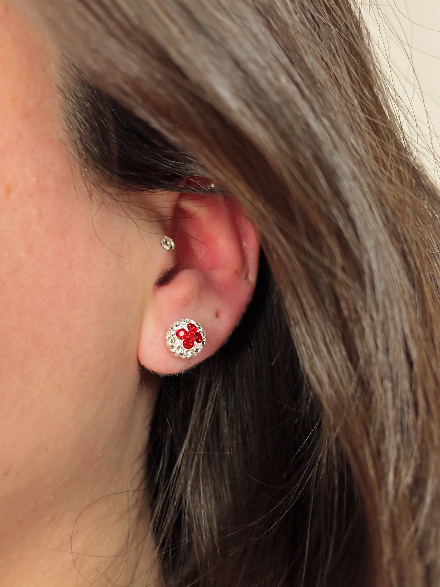 Aros microcircones flor rojo