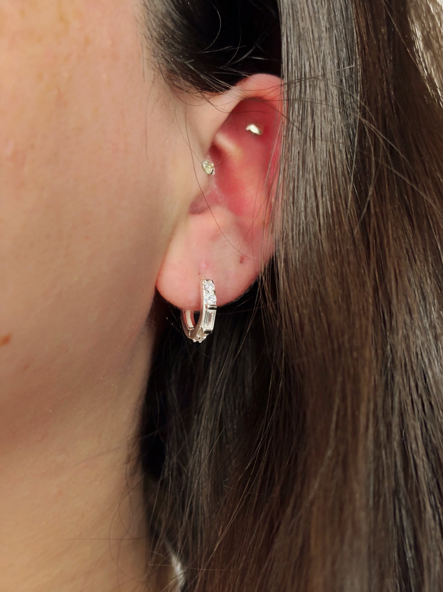 Aros argolla circones blancos