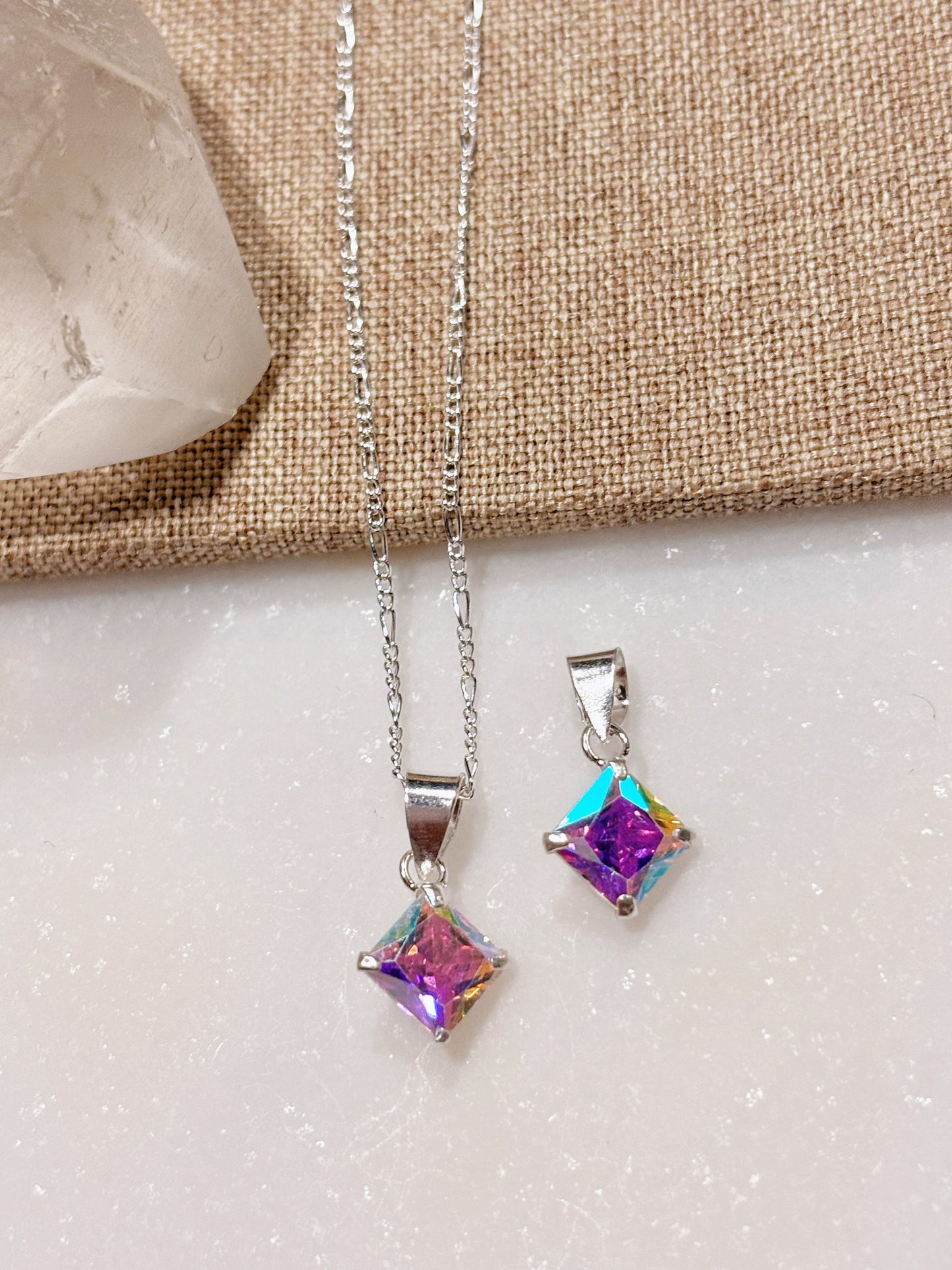 Colgante punto de luz tornasol cuadrado