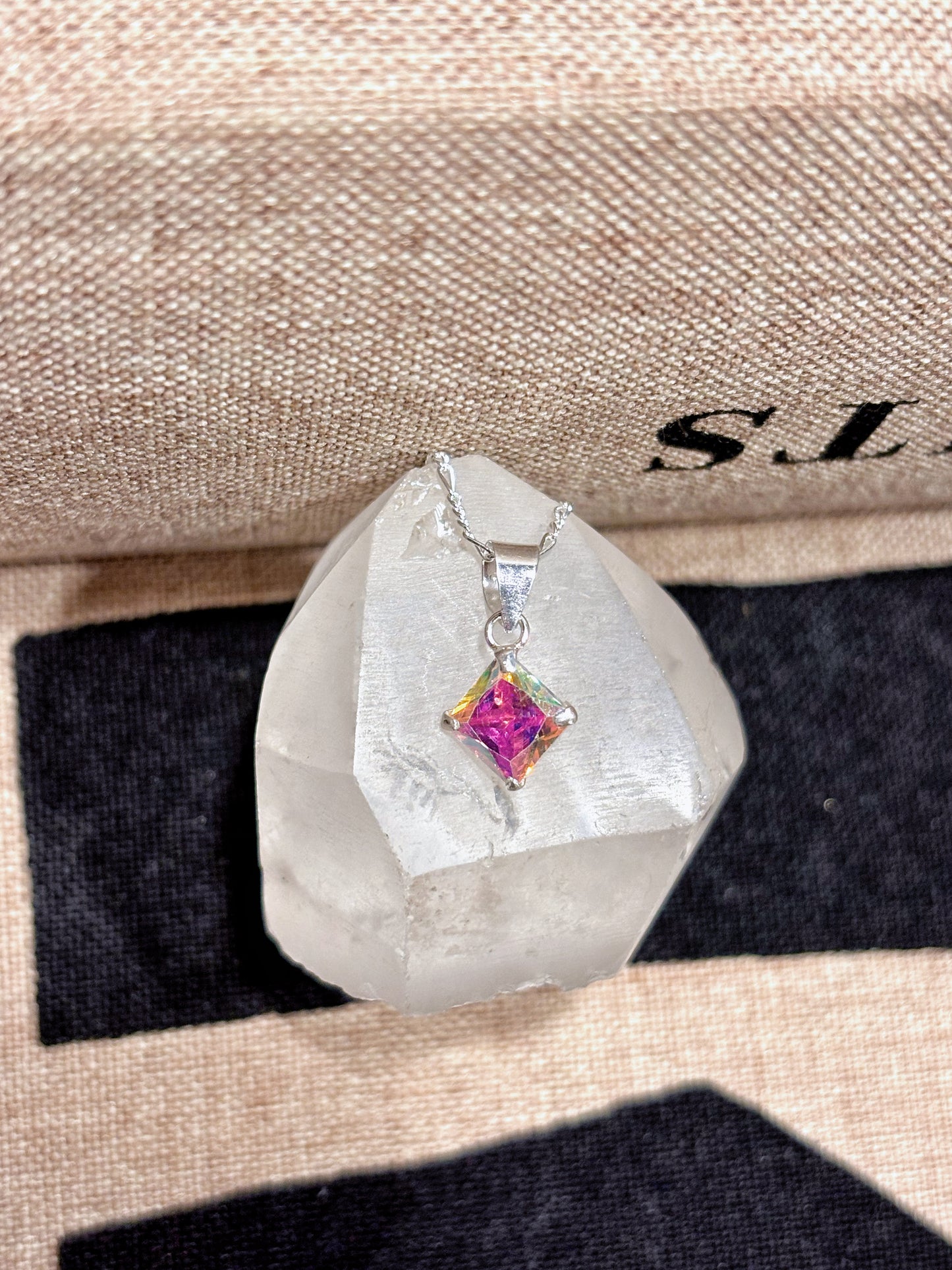 Colgante punto de luz tornasol cuadrado