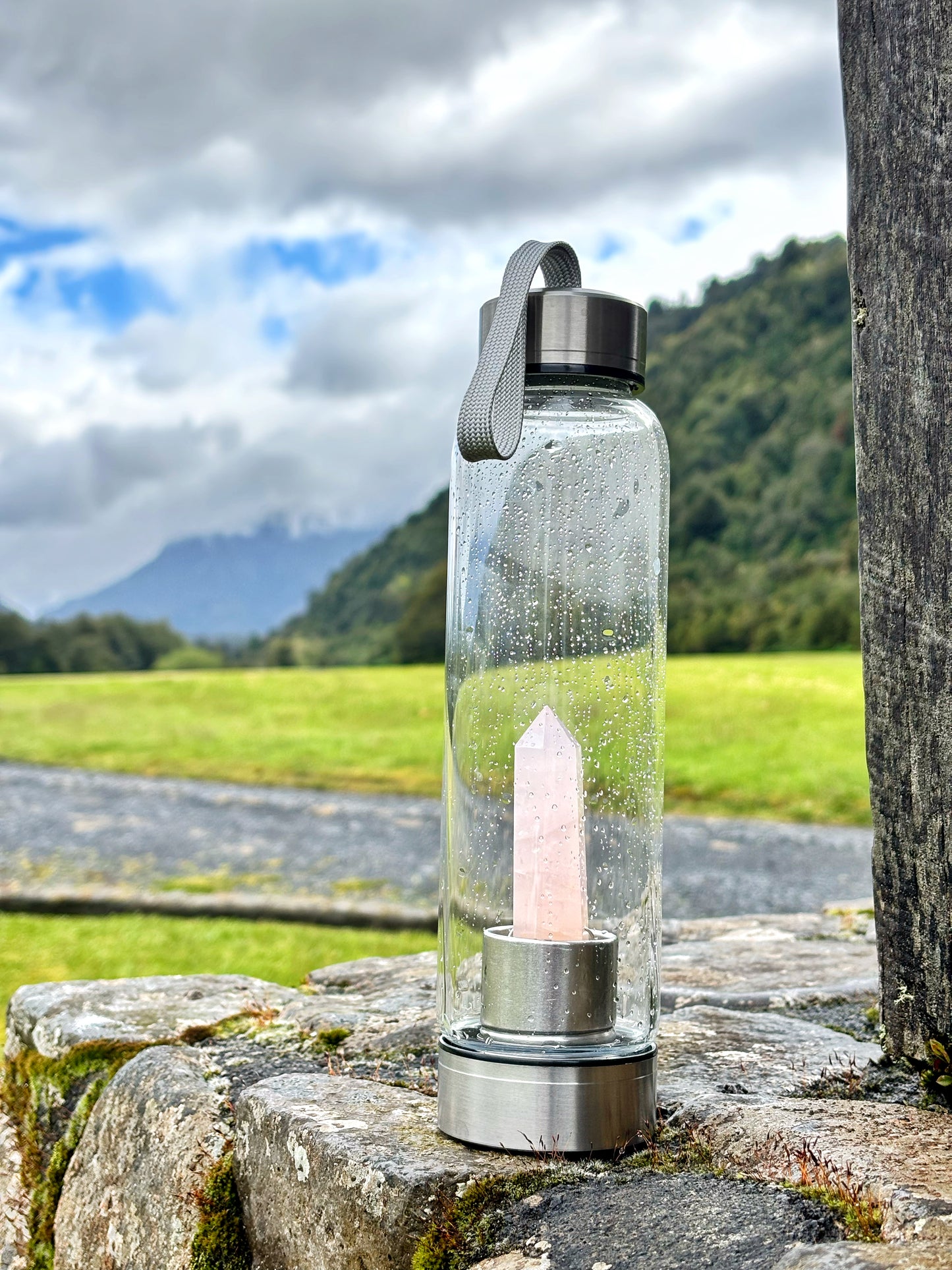 Botella vidrio con cuarzo