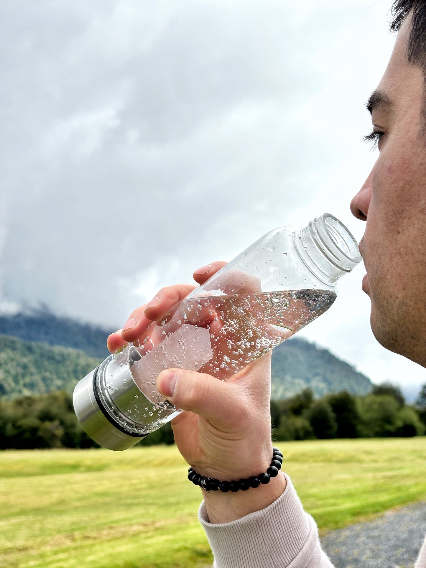 Botella vidrio con cuarzo