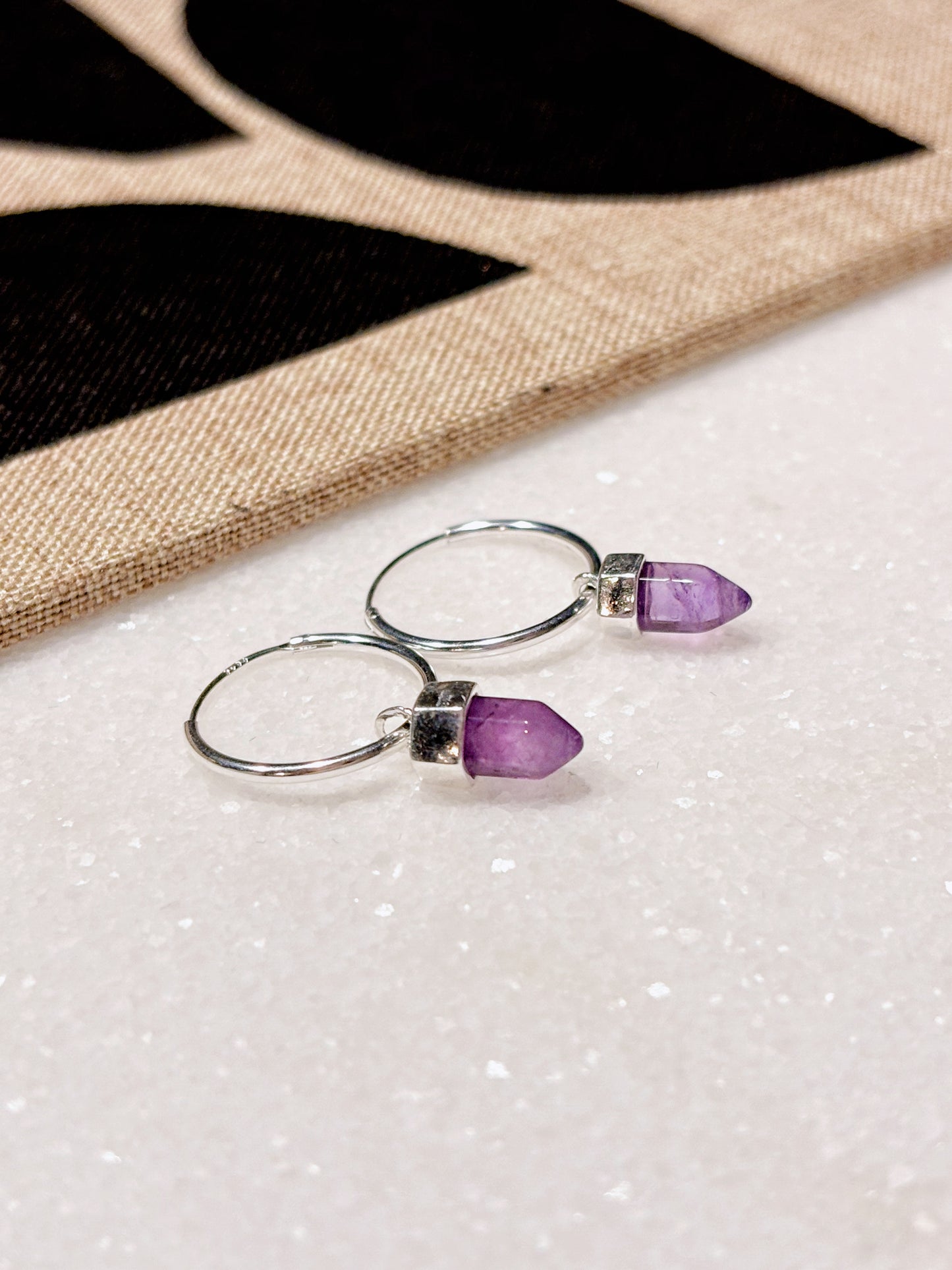 Aros argolla con amatista